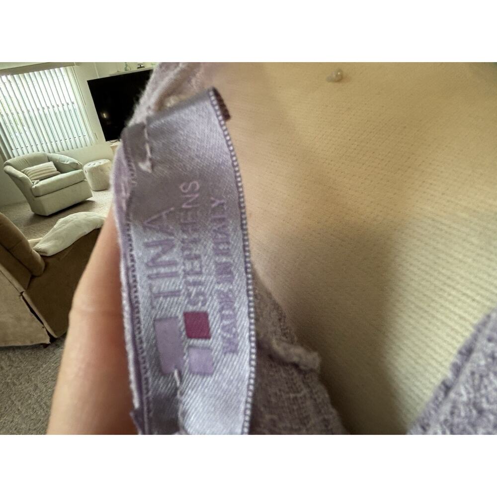 EILEEN FISHER Women’s Scoop Neck Short Sleeve Solid Purple Linen Tunic L - Picture 5 of 5